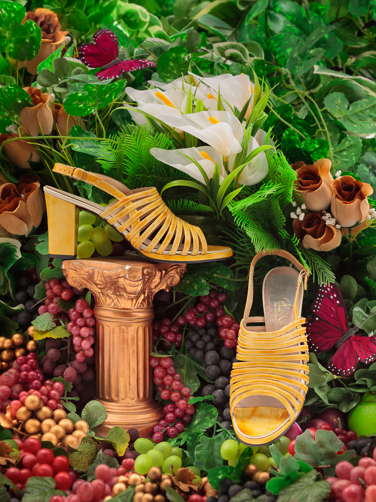 Vintage Slingback Sandals Size 7.5 | Yellow 1970s Block Heel Sandal | 70s Boho Chunky Women's Leather Sandal | La Valleé | Made in Canada