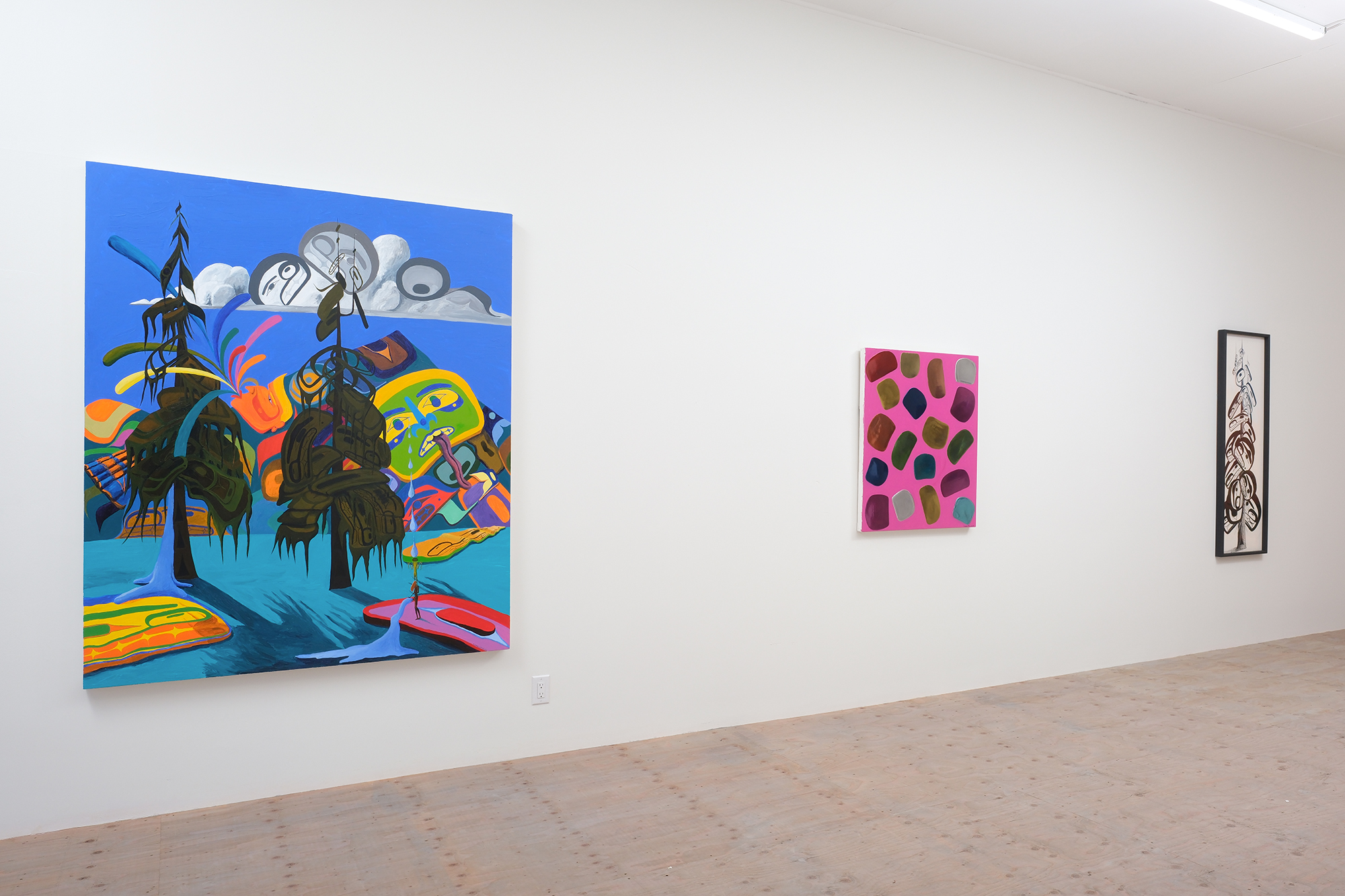 Install view "Lawrence Paul Yuxweluptun Lets’lo:tseltun: Neo-Savage Landscapes", Macaulay + Co., 2025