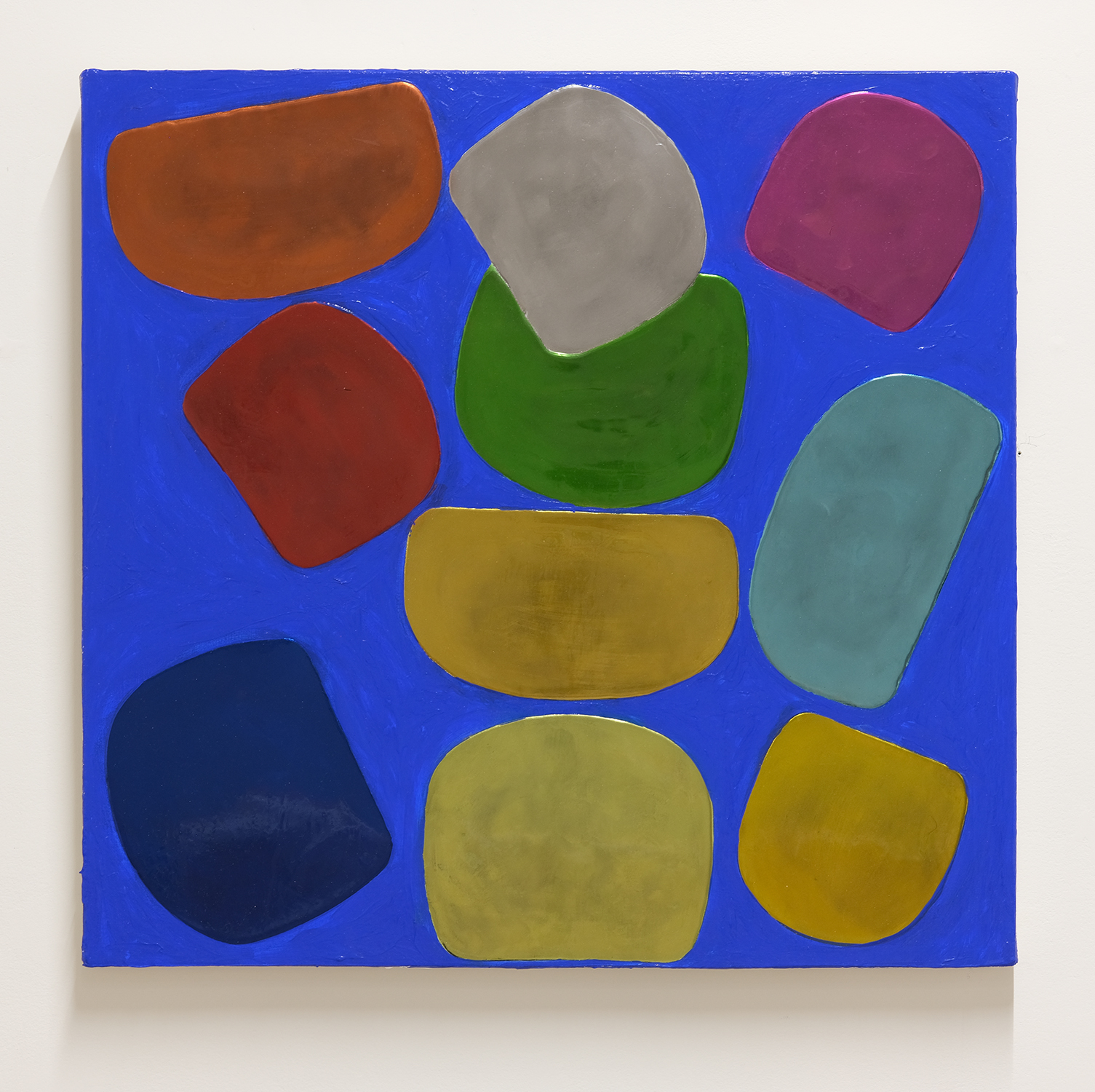 Multi Colour Heavy Metal Ovoid on Blue