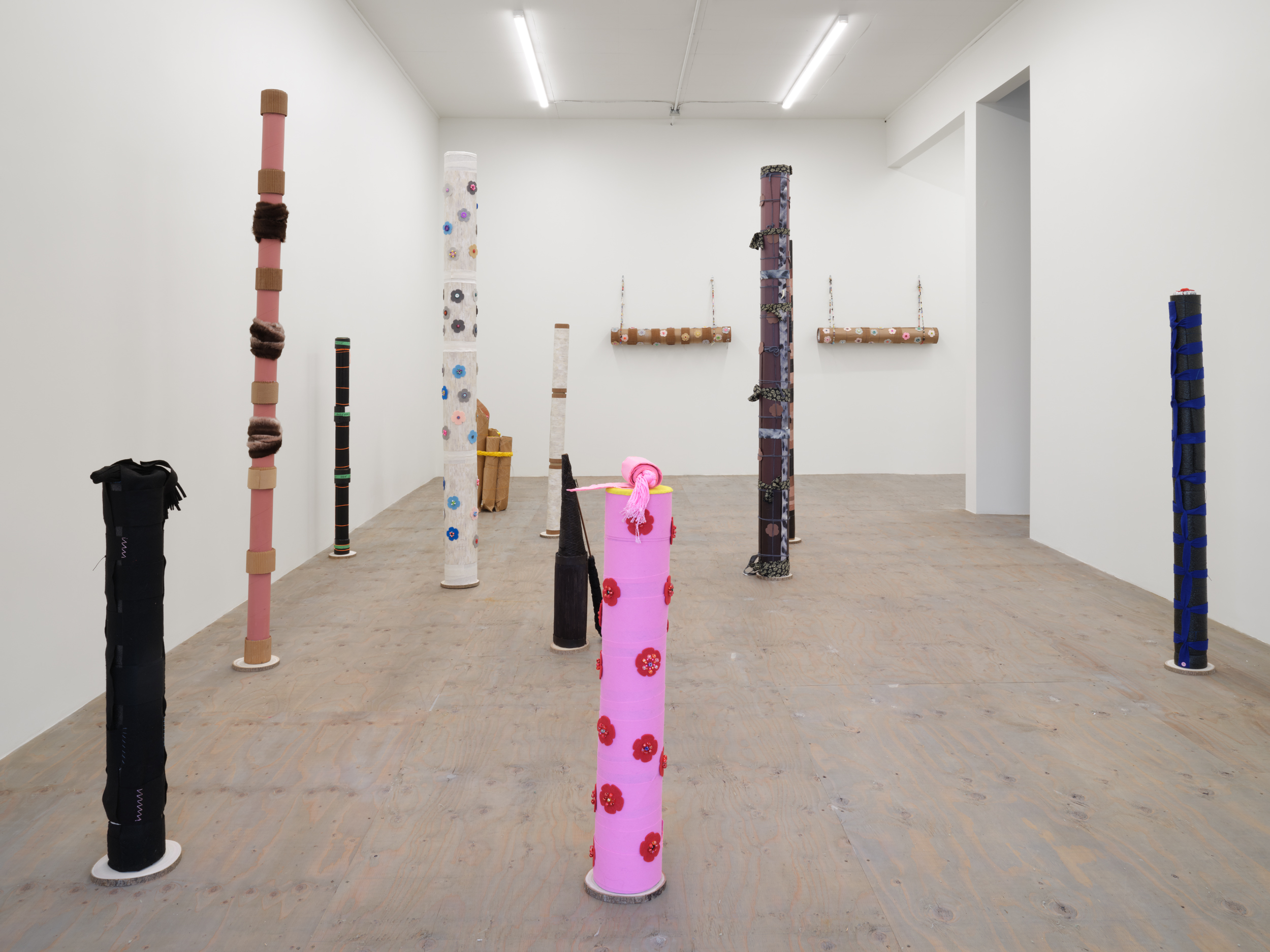 Install view, Charlene Vickers, Doodem: Her Sacred Structures Hold Tight